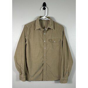 Criquet Shirt Mens Small Tan Corduroy Pearl Snap Long Sleeve Western‎